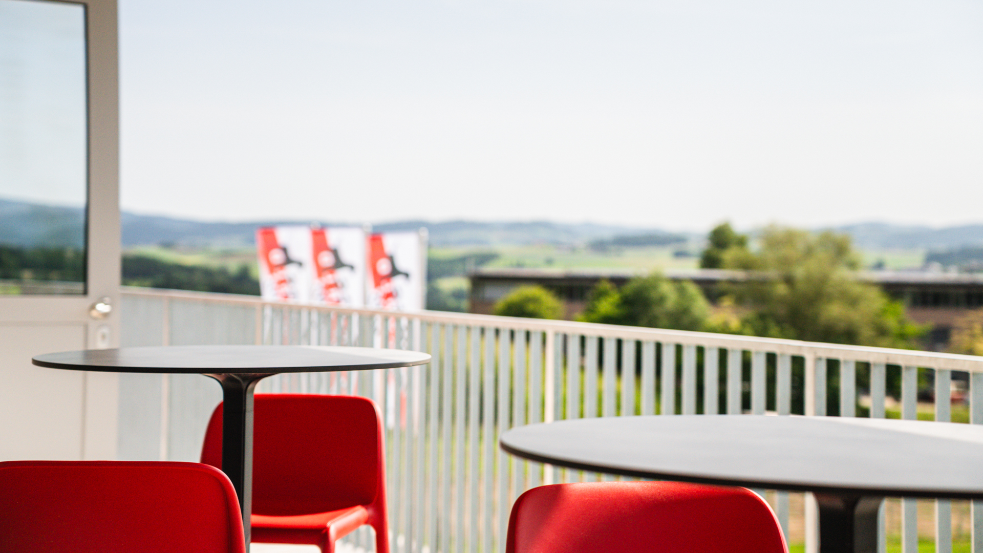 Vorträge im Weitblick im Schulungsraum mit Terrasse am Dogsworld Campus